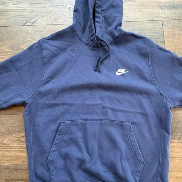 Nike Sportswear Club Fleece Pullover Hoodie LARGE Midnight Navy BV2654-410 - Picture 6 of 12